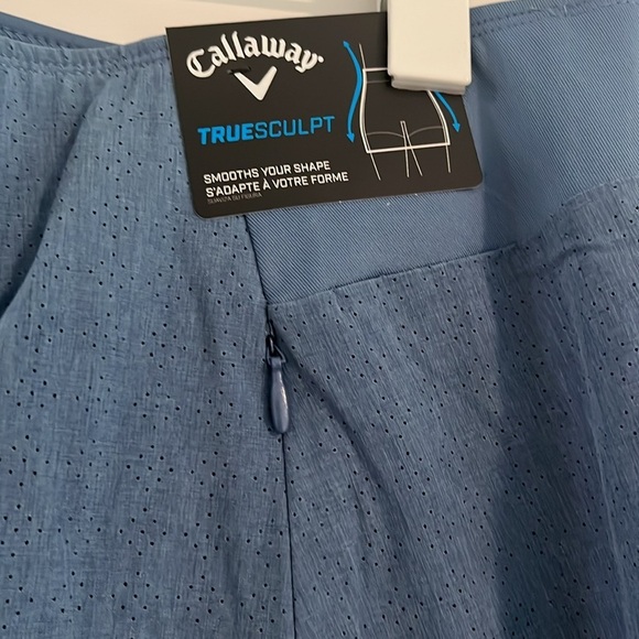 Callaway Golf Womens 16" Heather Perforated Golf Skort Blue Horizon Size XL. NWT - Picture 7 of 8